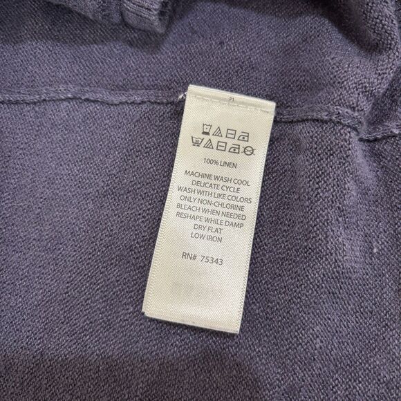 Rachel Zoe 100% Linen Open Front Cardigan Women S Blue Sweater CoastalCore Beach - Picture 7 of 7